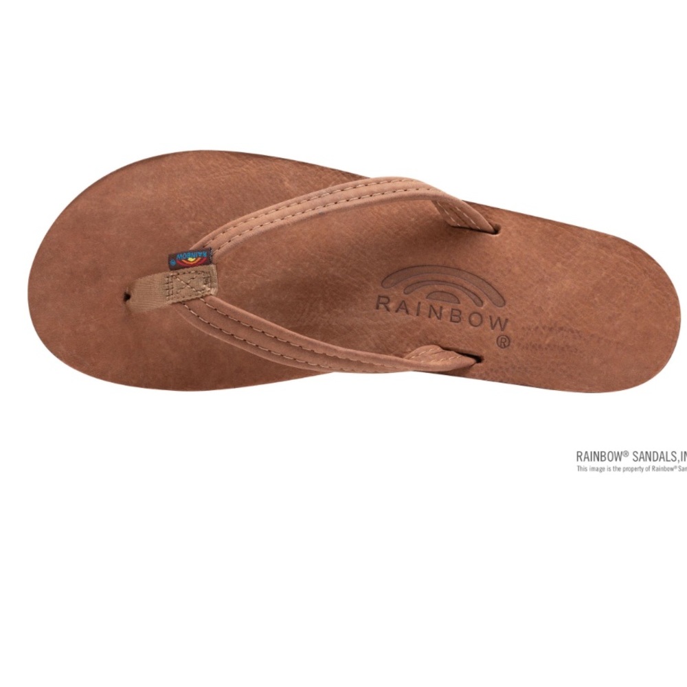 Rainbow Flip Flops - Luxury Leather - Single Layer Arch Support - EUC